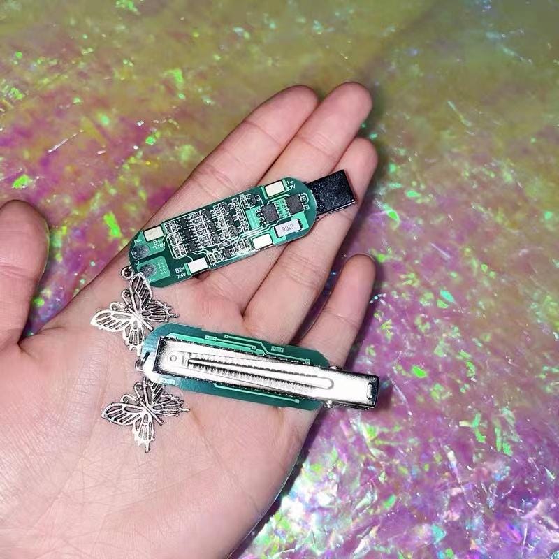 Handmade Cyberpunk Mechanical Circuit Board Hair clip Hair Pins Barrettes Gift for Adult Children Women Girls