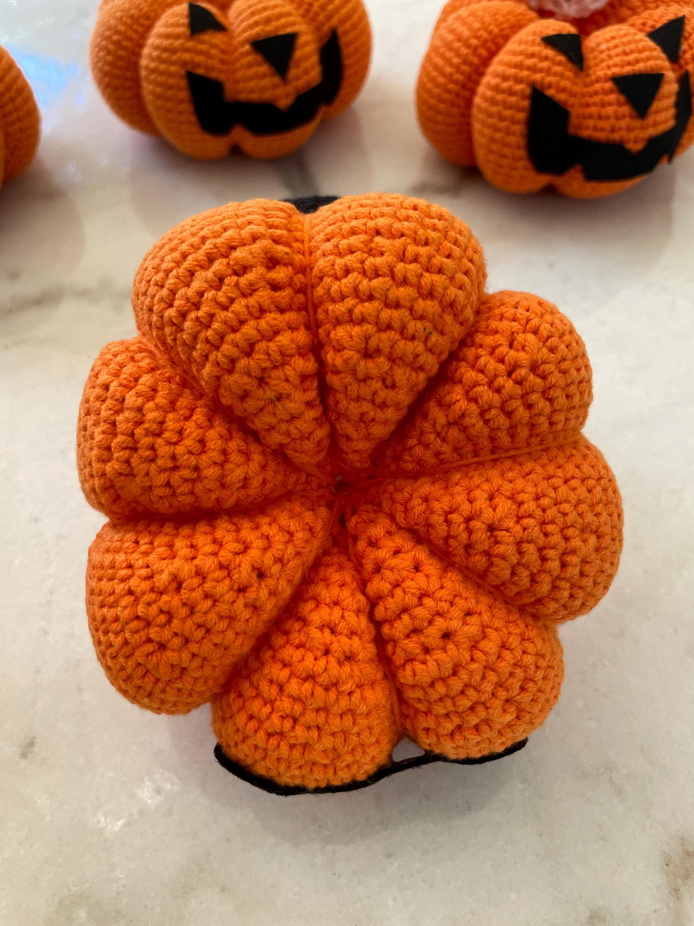 Hand Knit Pumpkins Phone Holder Fall Decor Halloween Holiday theme Desktop Decor Stands